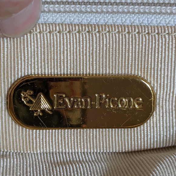 Vtg 80's Evan Picone Beige Leather Clutch - Picture 7 of 10